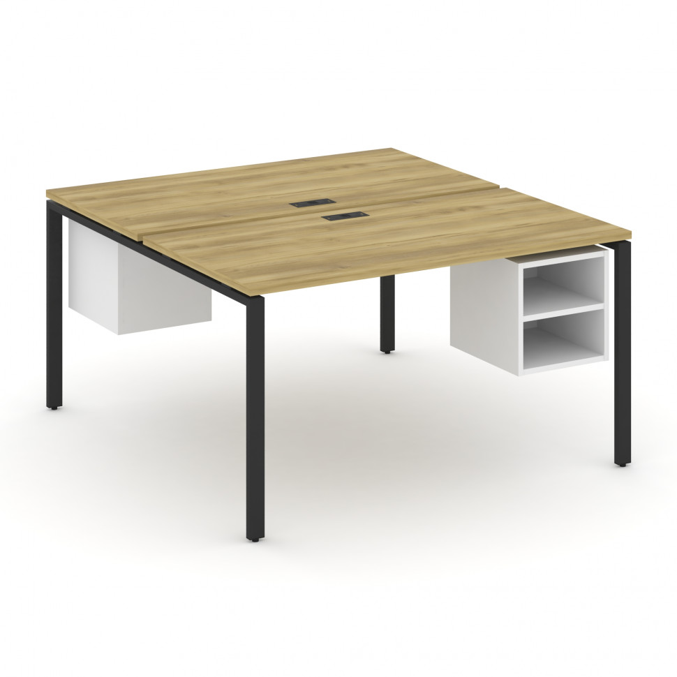Concept Рабочая станция 2 сторонняя с подвесными тумбами на 2 места CN.DRS-107 Дуб Винченцо/Белый Бр