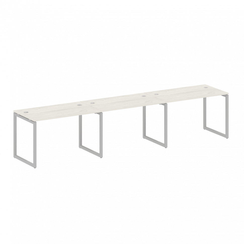 Metal System Quattro Рабочая станция на 3 места на О-образном м/к 40БО.СМ-3.2 Дуб Наварра/Металл Сер