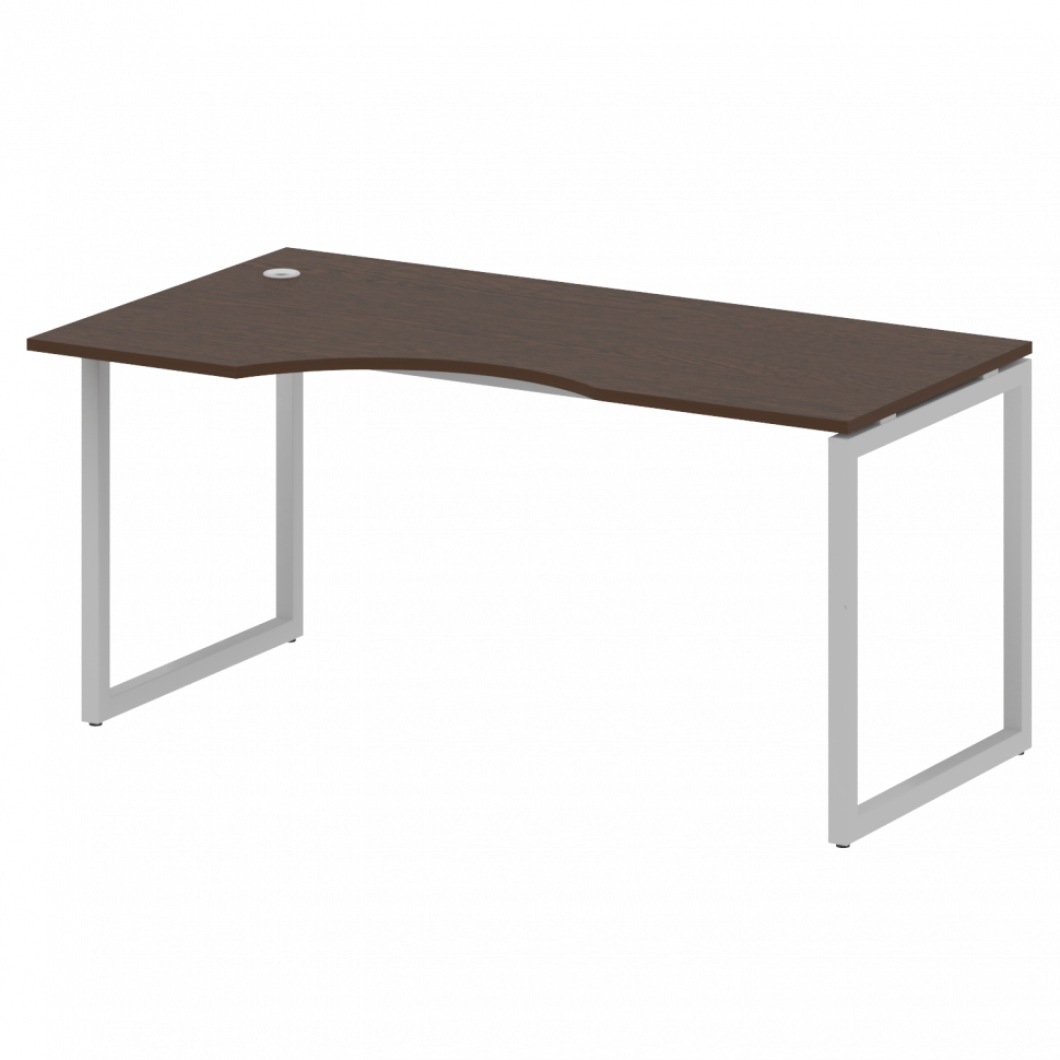 Metal System Quattro Стол криволинейный левый на О-образном м/к 40БО.СА-1 (L) Венге Цаво/Металл Серы Metal System Quattro Стол криволинейный левый на О-образном м/к 40БО.СА-1 (L) Венге Цаво/Металл Серы