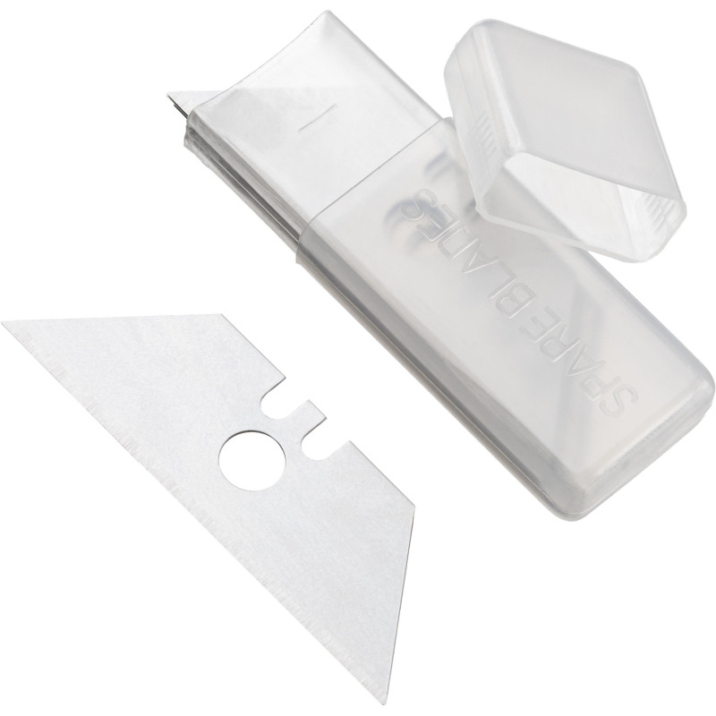 Лезвие для ножей запасное TOPFORT 19мм трапец.,сталь,шир.цен.отв.,10шт/уп