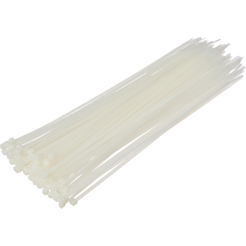 Хомут стяжка нейлоновая TOPFORT 4х250 белый 100 шт/уп