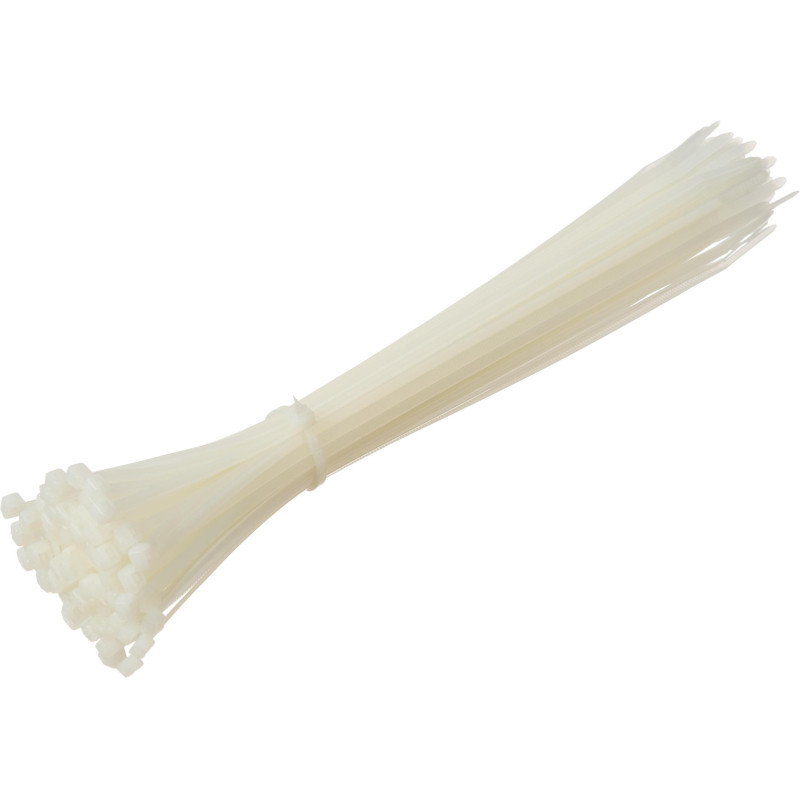 Хомут стяжка нейлоновая TOPFORT 4х250 белый 100 шт/уп