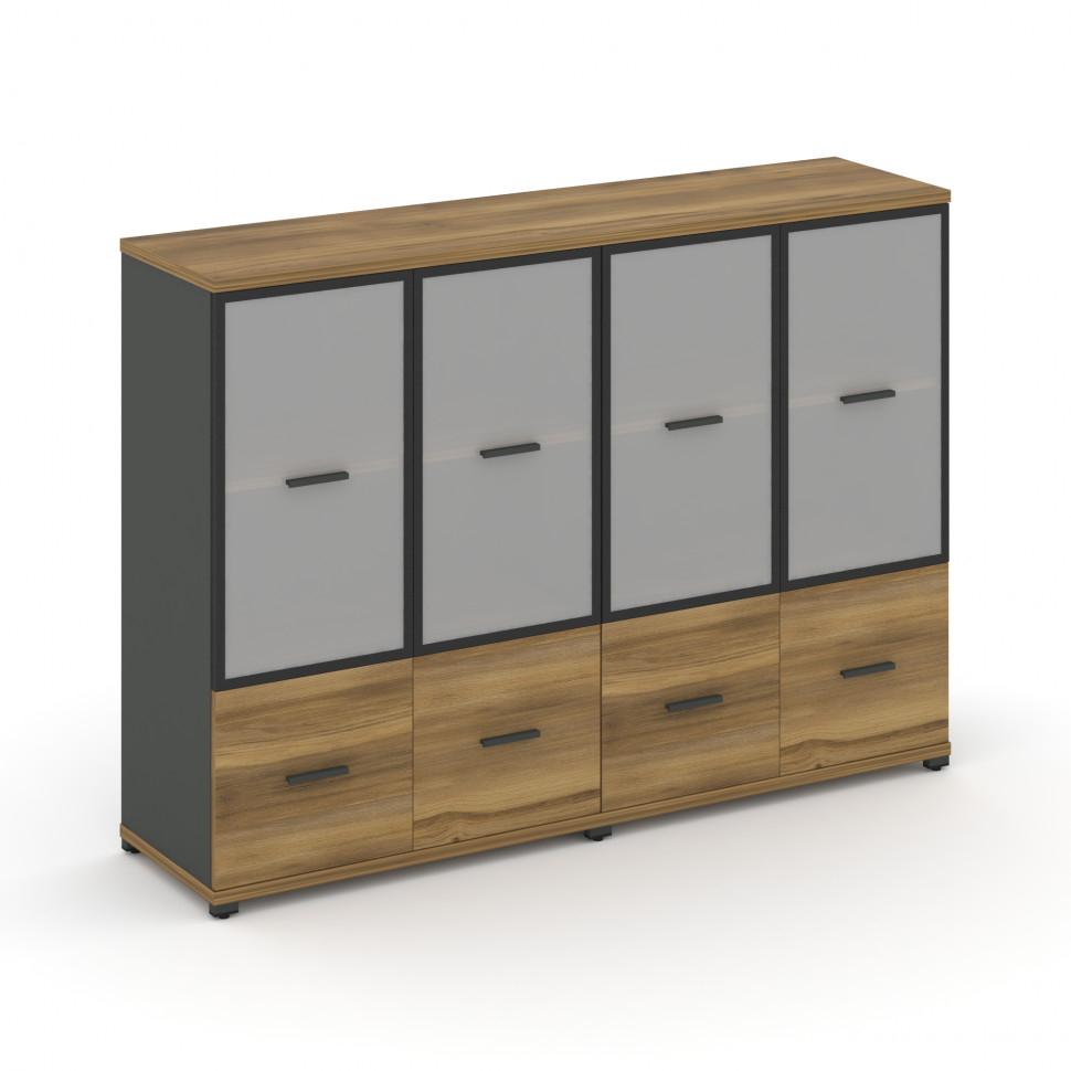 Concept Шкаф 2 широкие секции, 3 ниши CN.STS-322 RMB A Сандал Янтарный/Антрацит/Металл Антрацит/Сати