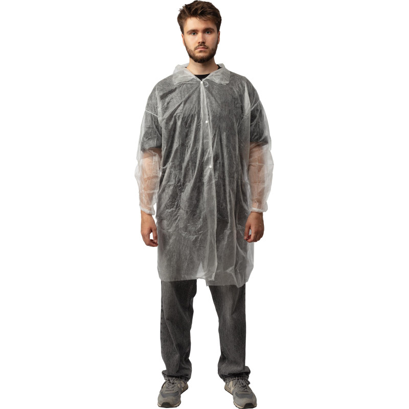 Халат н/с процед, рук.рез, на кнопках, XL, дл.110см, пл 17, белый, 10шт/уп Халат н/с процед, рук.рез, на кнопках, XL, дл.110см, пл 17, белый, 10шт/уп