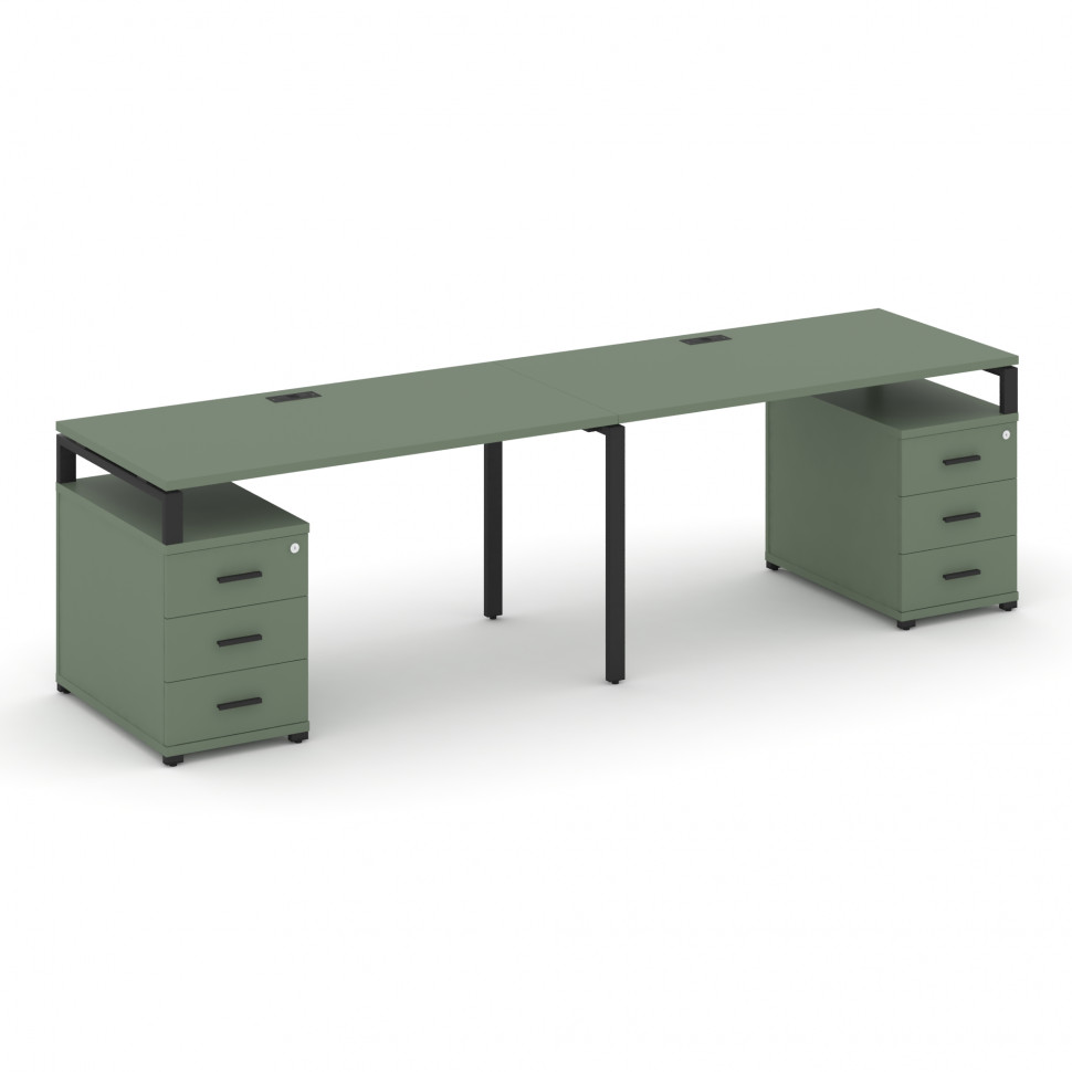 Concept Рабочая станция 2 места с 2 опорными тумбами CN.ORS-320 B Кобо/Металл Черный 3160/3892*720*7 Concept Рабочая станция 2 места с 2 опорными тумбами CN.ORS-320 B Кобо/Металл Черный 3160/3892*720*7