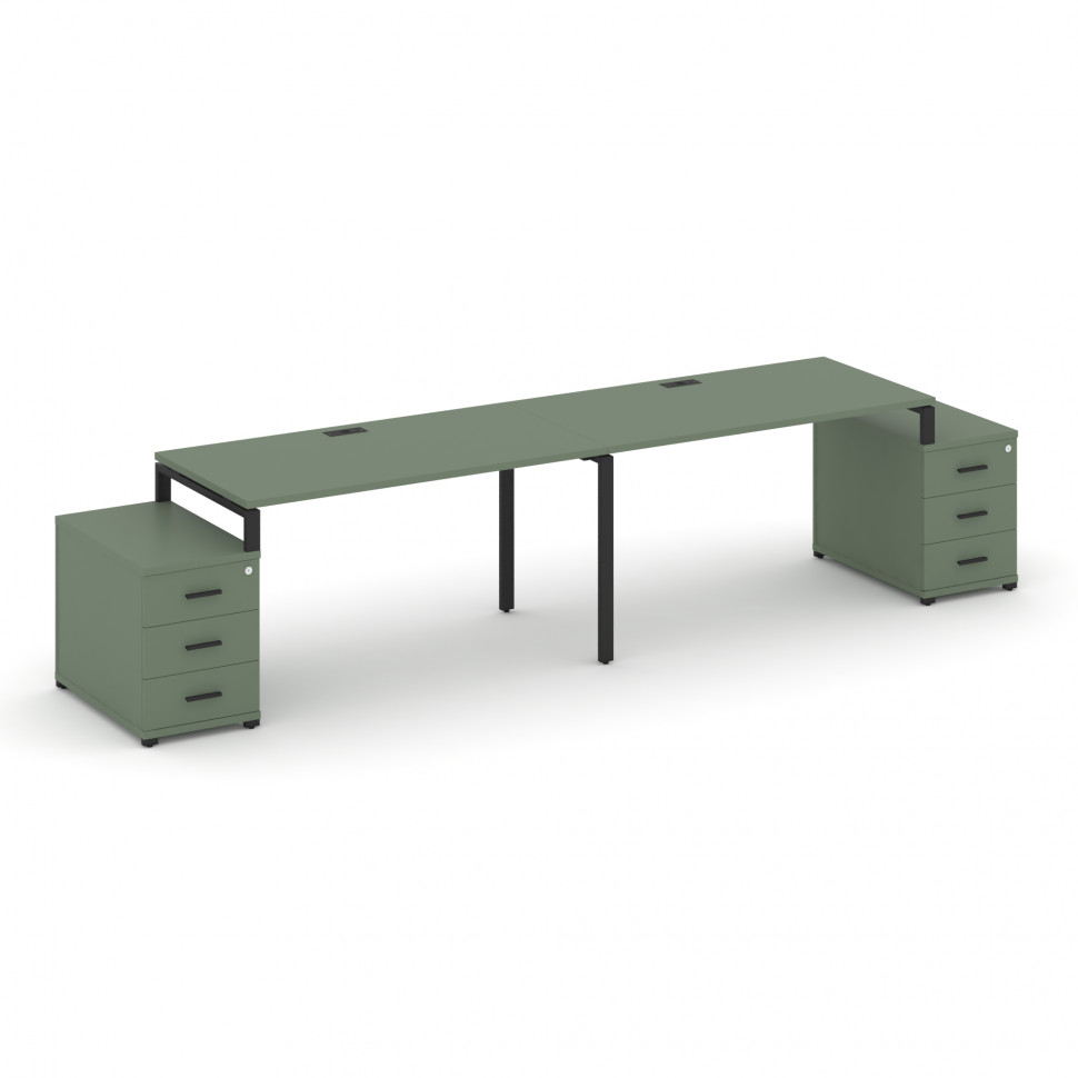 Concept Рабочая станция 2 места с 2 опорными тумбами CN.ORS-320 B Кобо/Металл Черный 3160/3892*720*7 Concept Рабочая станция 2 места с 2 опорными тумбами CN.ORS-320 B Кобо/Металл Черный 3160/3892*720*7