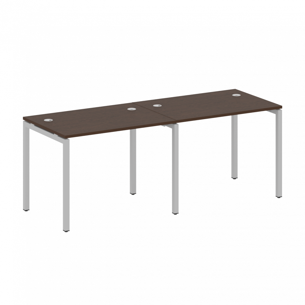 Metal System Quattro Рабочая станция на 2 места на П-образном м/к 40БП.СМ-2.1 Венге Цаво/Металл Серы