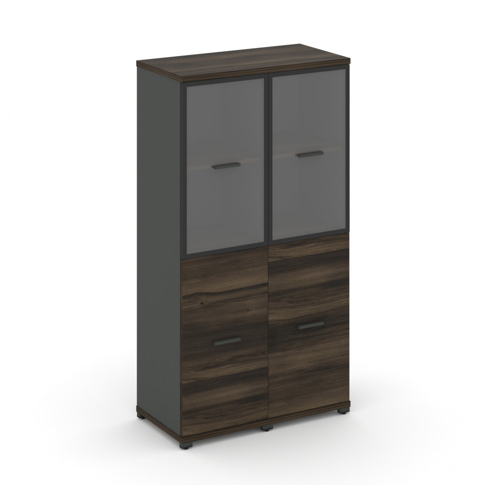 Concept Шкаф 2 узкие секции, 4 ниши CN.STU-422 RPB A Дуб Мали/Антрацит/Металл Антрацит/Прозрачный 83