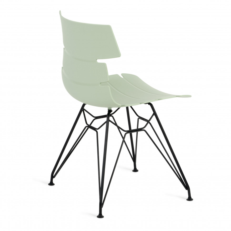 Стул HANSEN (mod. 622N) / 1 шт. в упаковке пластик/металл/эко кожа, 51х47х80 см, высота до сиденья 45 см, фисташковый/черный