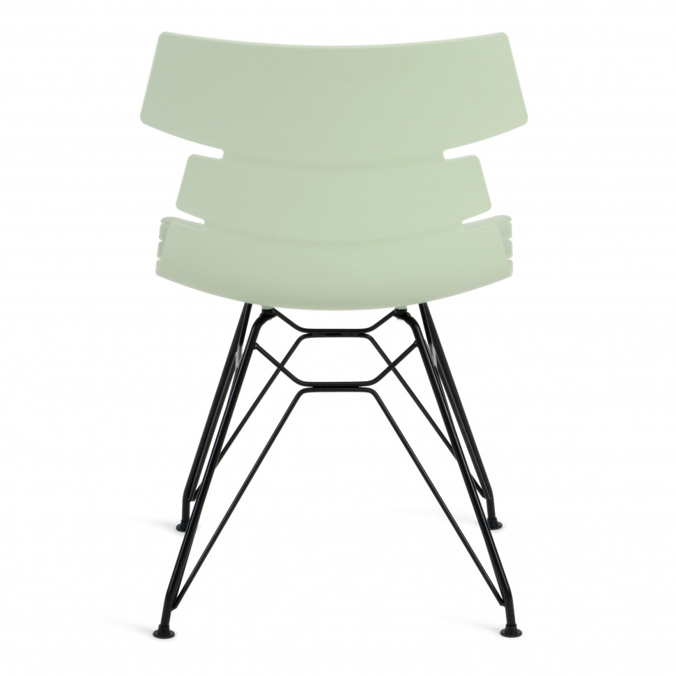 Стул HANSEN (mod. 622N) / 1 шт. в упаковке пластик/металл/эко кожа, 51х47х80 см, высота до сиденья 45 см, фисташковый/черный