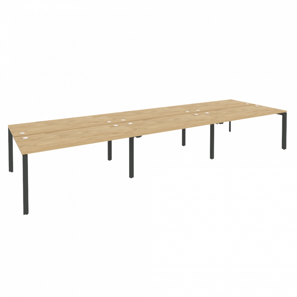 Onix Рабочая станция на П-образном м/к O.MP-D.RS-6.4.7 Тиквуд Светлый/Металл Антрацит 4740*1475*750