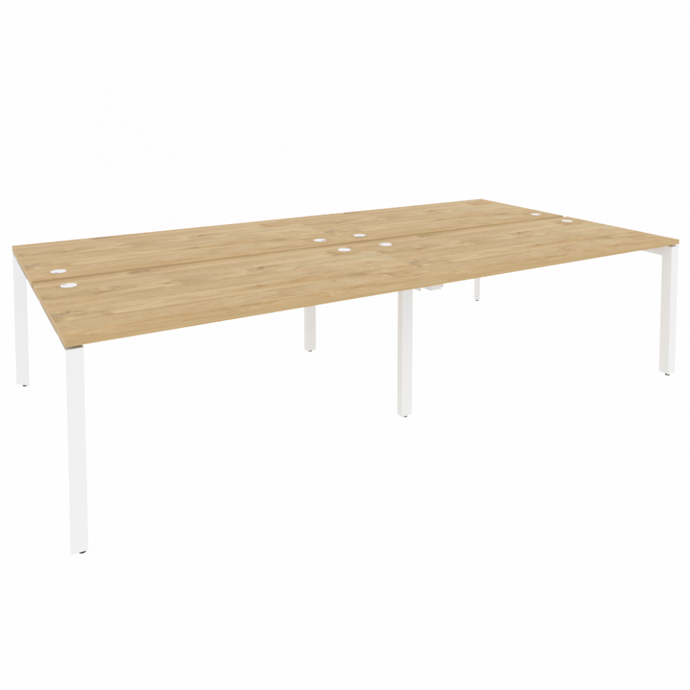 Onix Рабочая станция на П-образном м/к O.MP-D.RS-4.4.8 Тиквуд Светлый/Металл Белый 3160*1635*750