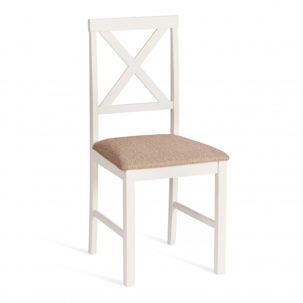 Стул обеденный Хадсон/Hudson (2 шт.в упаковке) дерево гевея/мдф, ivory white (слоновая кость), ткань кор.-зол. (1505-9), 44x42x89 см