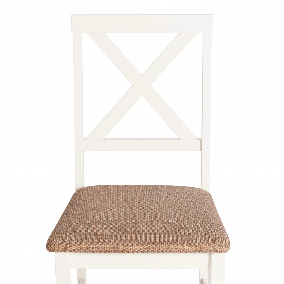 Стул обеденный Хадсон/Hudson (2 шт.в упаковке) дерево гевея/мдф, ivory white (слоновая кость), ткань кор.-зол. (1505-9), 44x42x89 см