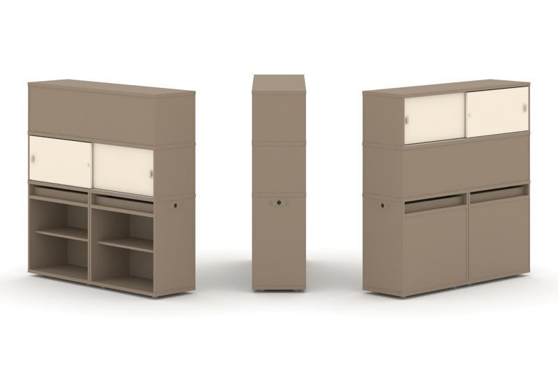 Estetica Набор №3. Тумба двойная+высокая надставка ES.NB.2V-3 Латте/Сатин 1500*410*1520 Estetica Набор №3. Тумба двойная+высокая надставка ES.NB.2V-3 Латте/Сатин 1500*410*1520