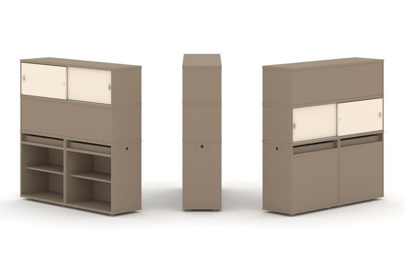 Estetica Набор №3. Тумба двойная+высокая надставка ES.NB.2V-3 Латте/Сатин 1500*410*1520 Estetica Набор №3. Тумба двойная+высокая надставка ES.NB.2V-3 Латте/Сатин 1500*410*1520