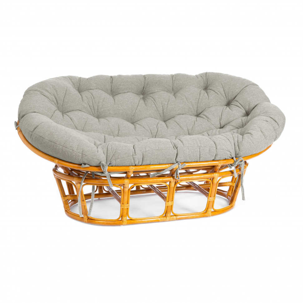 Диван MAMASAN/МАМАСАН 23/02 W /с подушкой/ 169х102х80см, пекан орех, матрац 182х119см, ткань серо-бежевая 3м 16/2