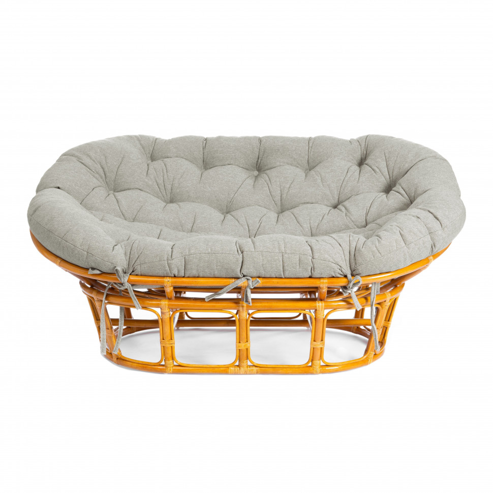 Диван MAMASAN/МАМАСАН 23/02 W /с подушкой/ 169х102х80см, пекан орех, матрац 182х119см, ткань серо-бежевая 3м 16/2