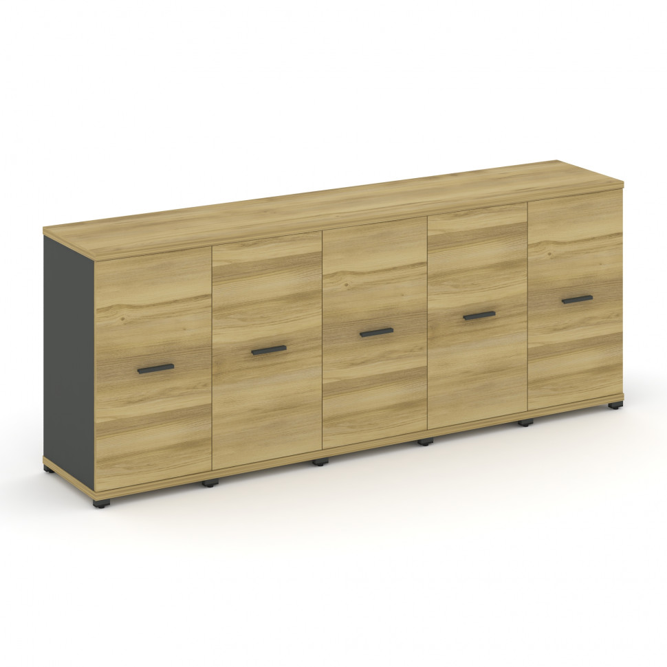 Concept Шкаф 5 узких секций, 2 ниши CN.STU-253 A Дуб Винченцо/Антрацит/Металл Антрацит 2084*420*818