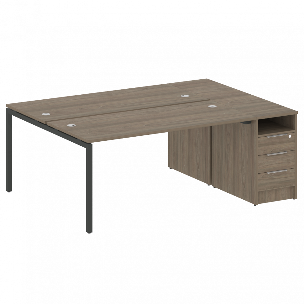 Metal System Quattro Рабочая станция с тумбой на П-образном м/к 40БП.РС-СТП-2.4 Вяз Благородный/Мета Metal System Quattro Рабочая станция с тумбой на П-образном м/к 40БП.РС-СТП-2.4 Вяз Благородный/Мета