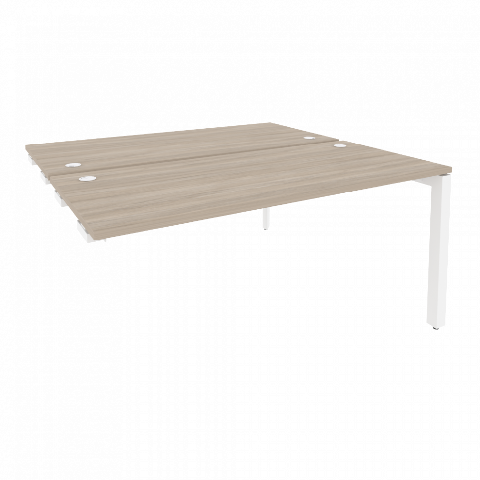 Onix Стол-приставка двойной на П-образном м/к к опорным элем. O.MP-D.SPR-4.7 Дуб Аттик/Металл Белый