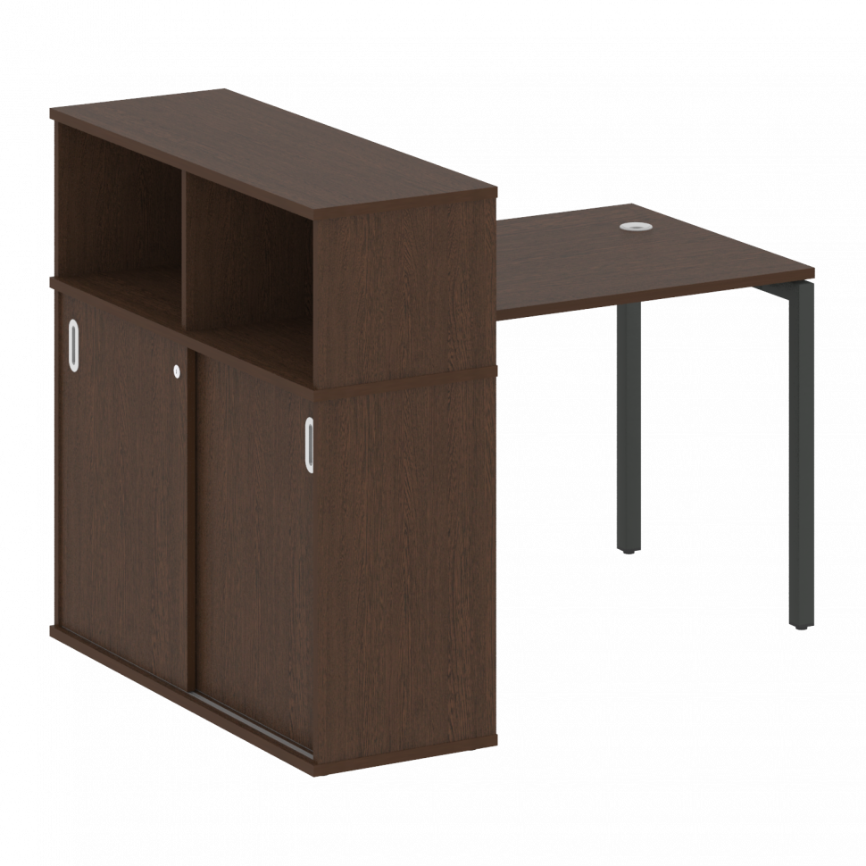 Metal System Quattro Стол письменный с шкафом-купе на П-образном м/к 40БП.РС-СШК-3.1 Т Венге Цаво/Ме Metal System Quattro Стол письменный с шкафом-купе на П-образном м/к 40БП.РС-СШК-3.1 Т Венге Цаво/Ме
