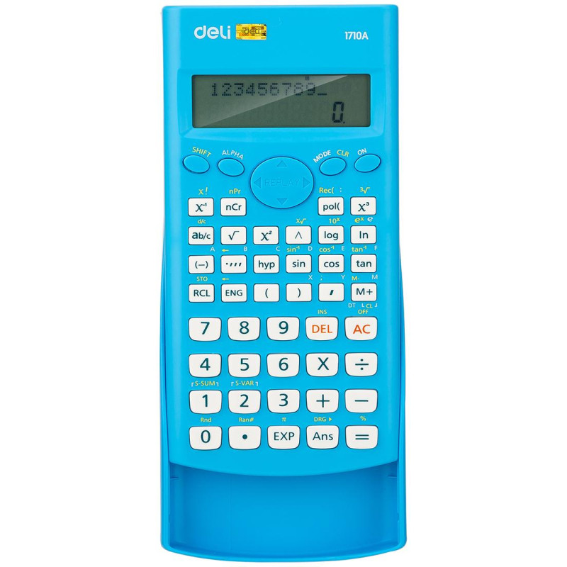 Калькулятор научный (ЕГЭ) Deli E1710A,10-р,2 стр,240 ф.,бат.,162х84мм,син