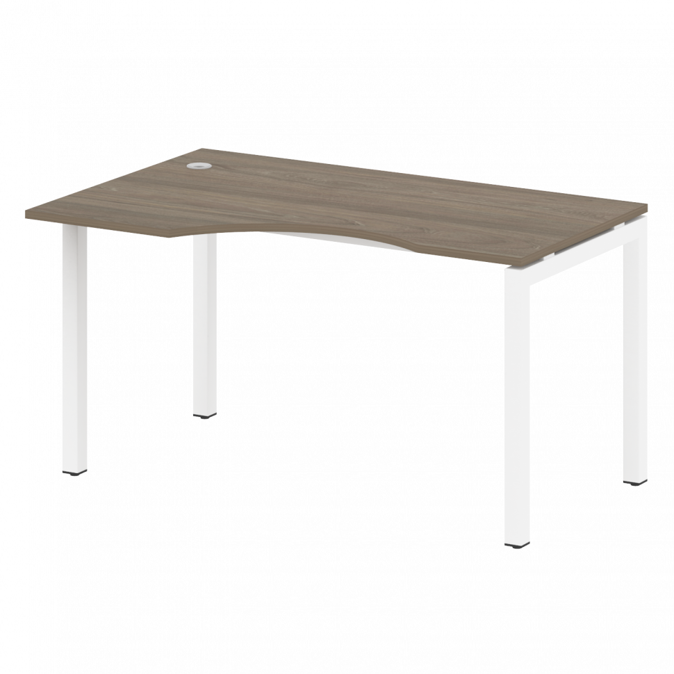 Metal System Quattro Стол криволинейный левый на П-образном м/к 50БП.СА-2 (L) Вяз Благородный/Металл