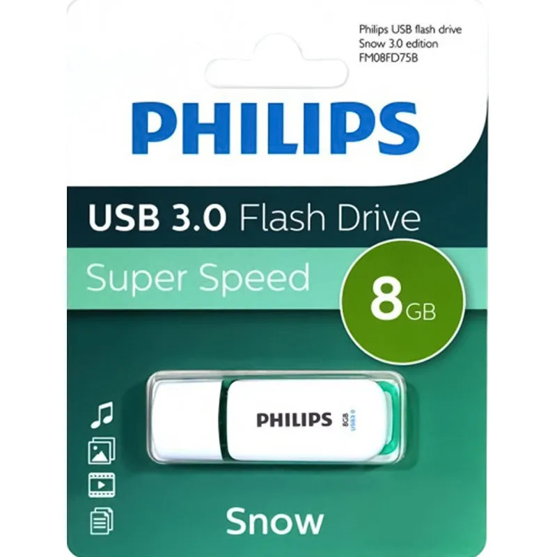 Флеш-память PHILIPS SNOW3.0 8GB, USB 3.0
