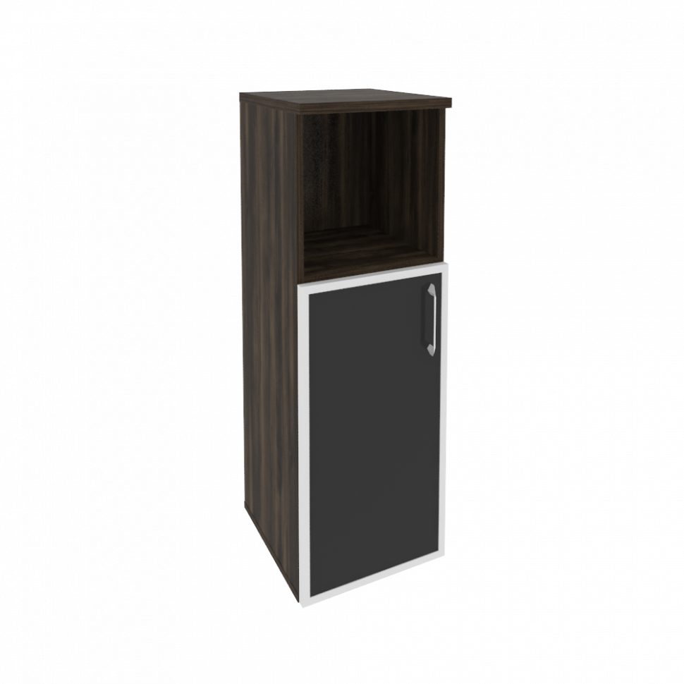 Onix Шкаф средний узкий левый O.SU-2.2 R (L) black Дуб Мали/Стекло Black 400*420*1207