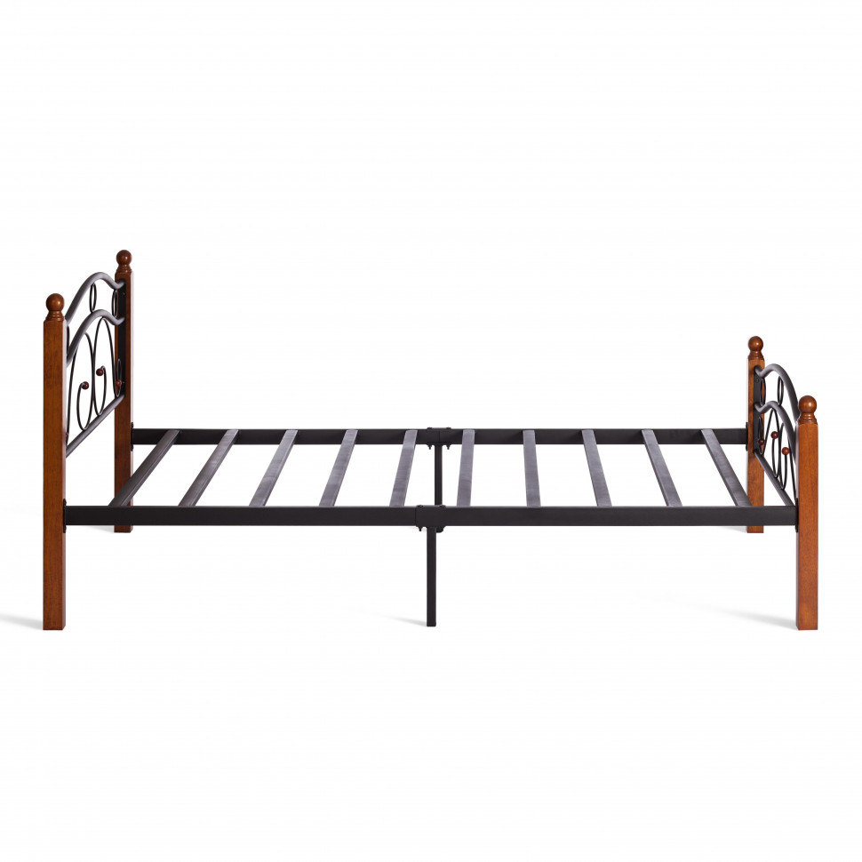 Кровать AT-803 дерево гевея/металл, 160*200 см (Queen bed), красный дуб/черный