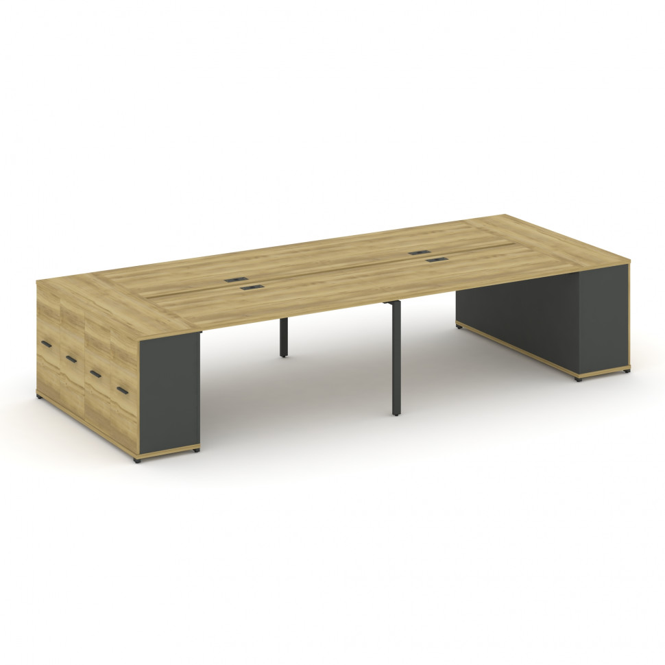 Concept Рабочая станция с опорными распаш. шкафами CN.DRS-262 A Дуб Винченцо/Антрацит/Металл Антраци Concept Рабочая станция с опорными распаш. шкафами CN.DRS-262 A Дуб Винченцо/Антрацит/Металл Антраци