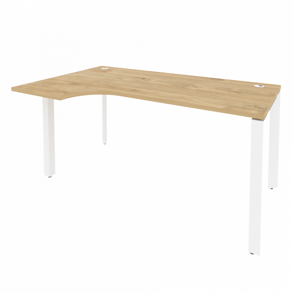 Onix Стол эргономичный левый на П-образном м/к O.MP-SA-1 (L) Тиквуд Светлый/Металл Белый 1580*980*75 Onix Стол эргономичный левый на П-образном м/к O.MP-SA-1 (L) Тиквуд Светлый/Металл Белый 1580*980*75