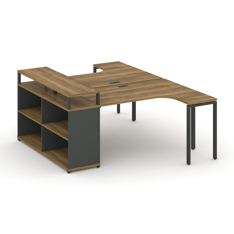 Concept Рабочая станция с опорным стеллажом с верх. горизонтом CN.DSA-204 Сандал Янтарный/Антрацит/М