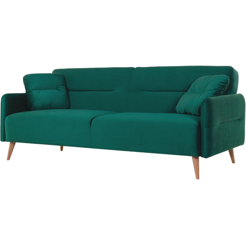 Диван 0MX_ХД Finsoffa HYGGE Relax 3,раскл.2подушки,тк.вел Formula 668 зелен