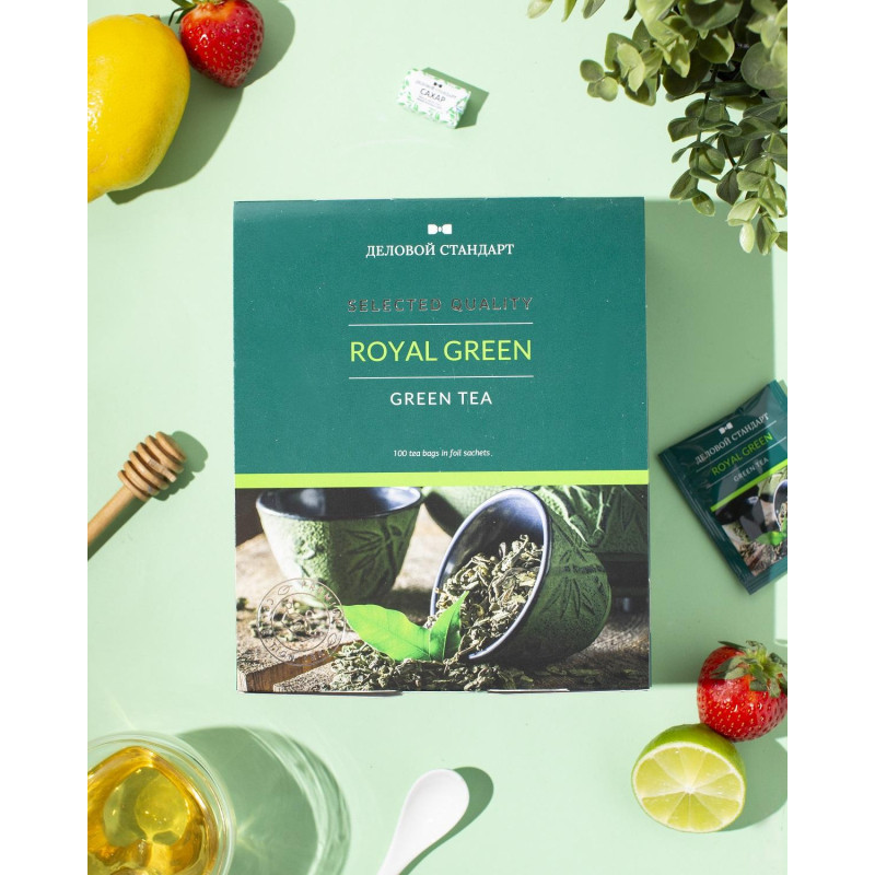 Чай Деловой Стандарт Royal Green tea зеленый, 100 пакx2гр