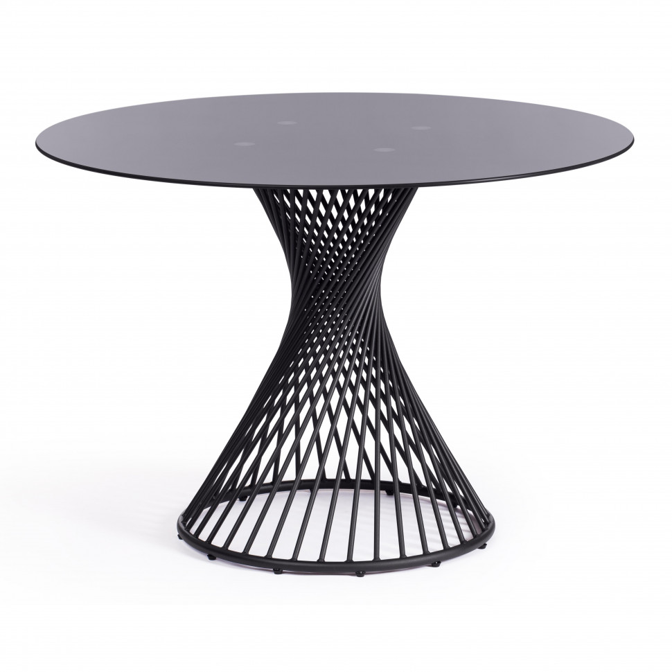 Стол BERTOIA (mod. GT21) металл/стекло, 110 х 110 х 75 см, Black (черный)