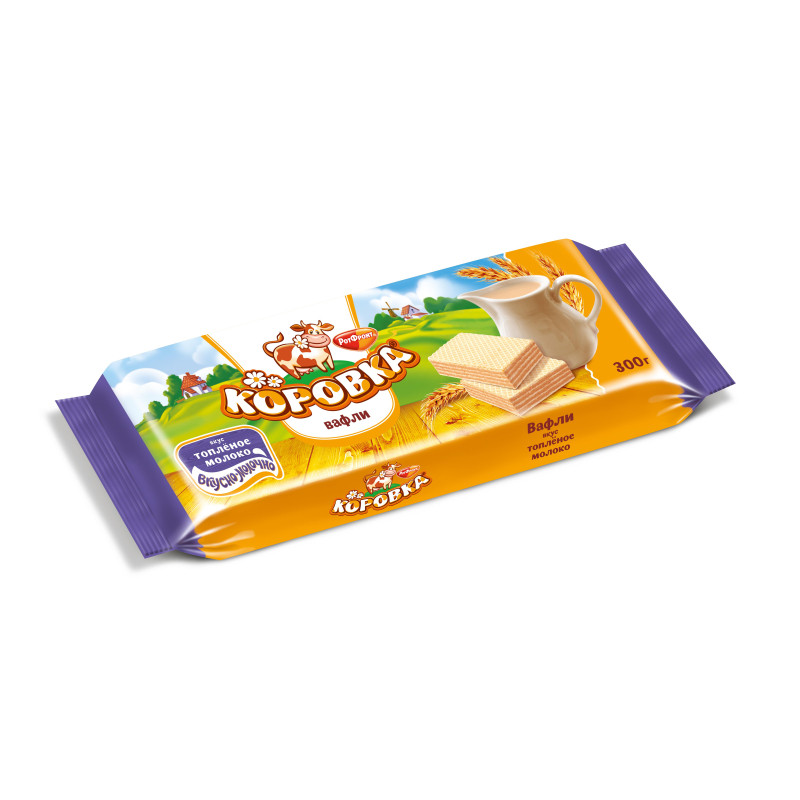 Вафли Коровка вкус топленое молоко, 300г