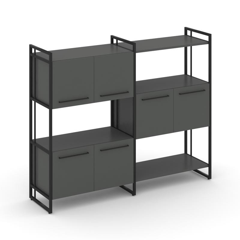 Rift Шкаф комбинированый RF.NS-004 Антрацит NEW/Металл Черный/Черный Ручки 1576*396*1286