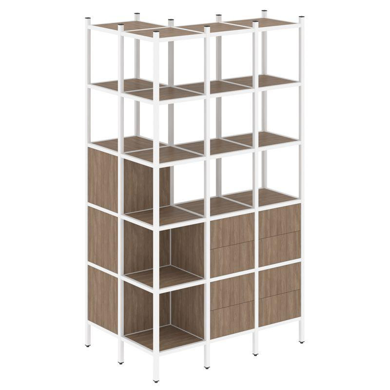 Loft Угловой внешний стеллаж наборный VR.L-54 Дуб Аризона/Металл Белый 862*1278*2280