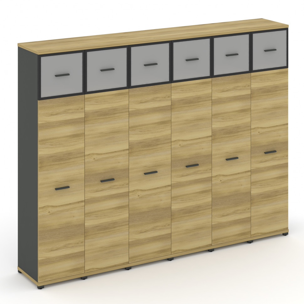 Concept Шкаф 6 узких секций, 5 ниш CN.STU-567 RMB A Дуб Винченцо/Антрацит/Металл Антрацит/Сатин 2500 Concept Шкаф 6 узких секций, 5 ниш CN.STU-567 RMB A Дуб Винченцо/Антрацит/Металл Антрацит/Сатин 2500