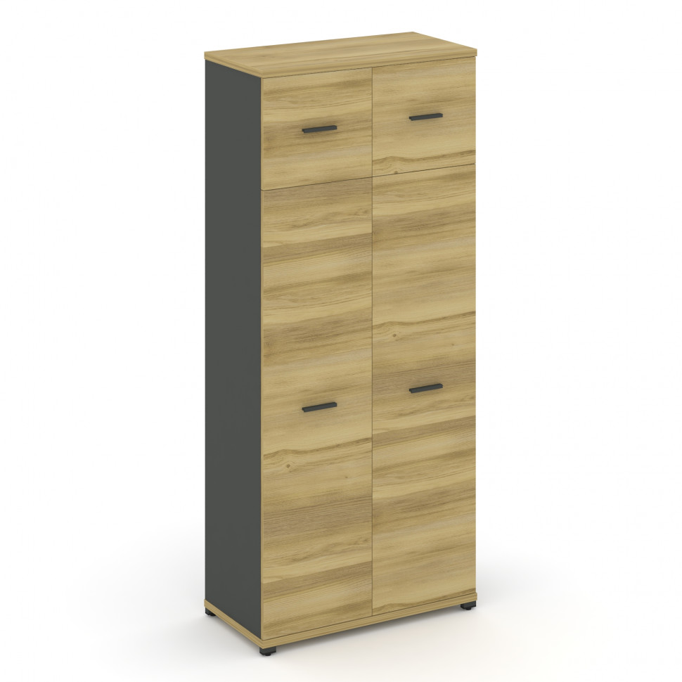 Concept Шкаф 1 широкая секция, 5 ниш CN.STS-517 A Дуб Винченцо/Антрацит/Металл Антрацит 836*420*1922