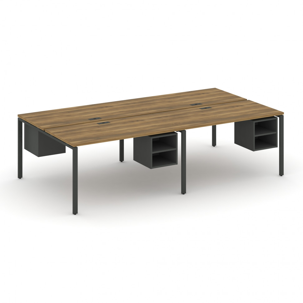 Concept Рабочая станция двухсторонняя с подвесными тумбами на 4 места CN.DRS-126 Сандал Янтарный/Ант