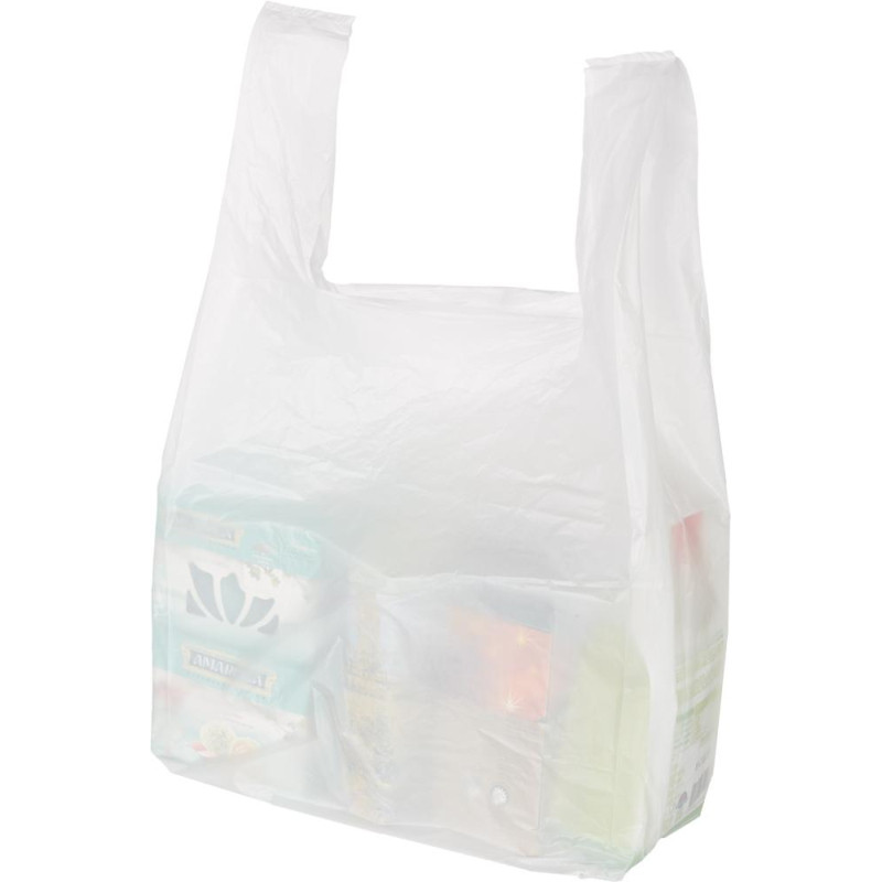 Пакет-майка ПНД 38+20х68 см, 15 мкм, 100 шт/уп, белый S