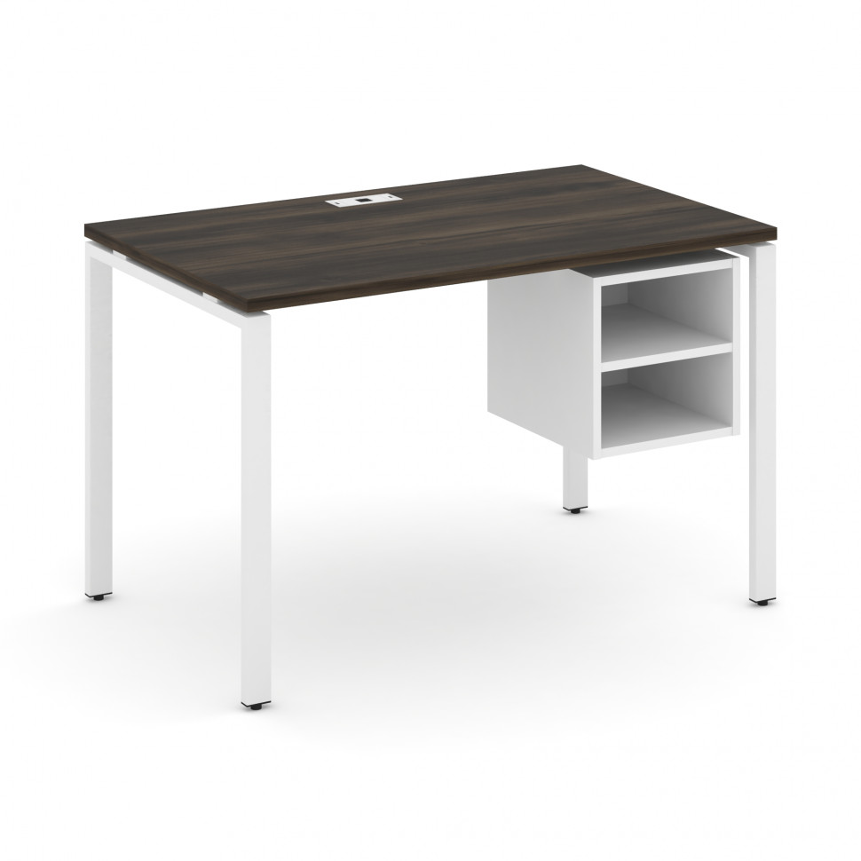 Concept Стол рабочий с подвесной тумбой с 2 открытыми нишами CN.SP-106 Дуб Мали/Белый Бриллиант/Мета