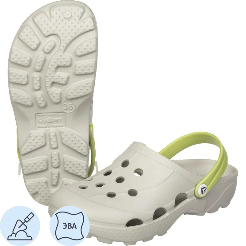 Сабо женские EVART Ола дымчато-серый/салатовый р.36