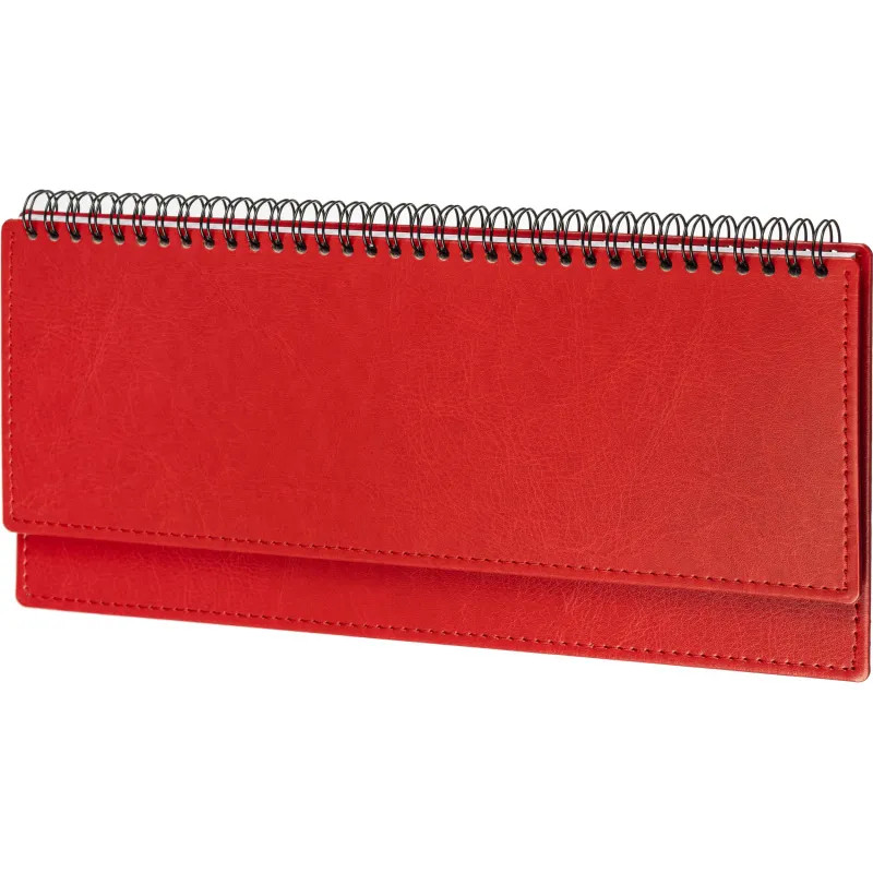 Планинг датированный 2026, красный, 303х150 мм, 120стр, Agenda