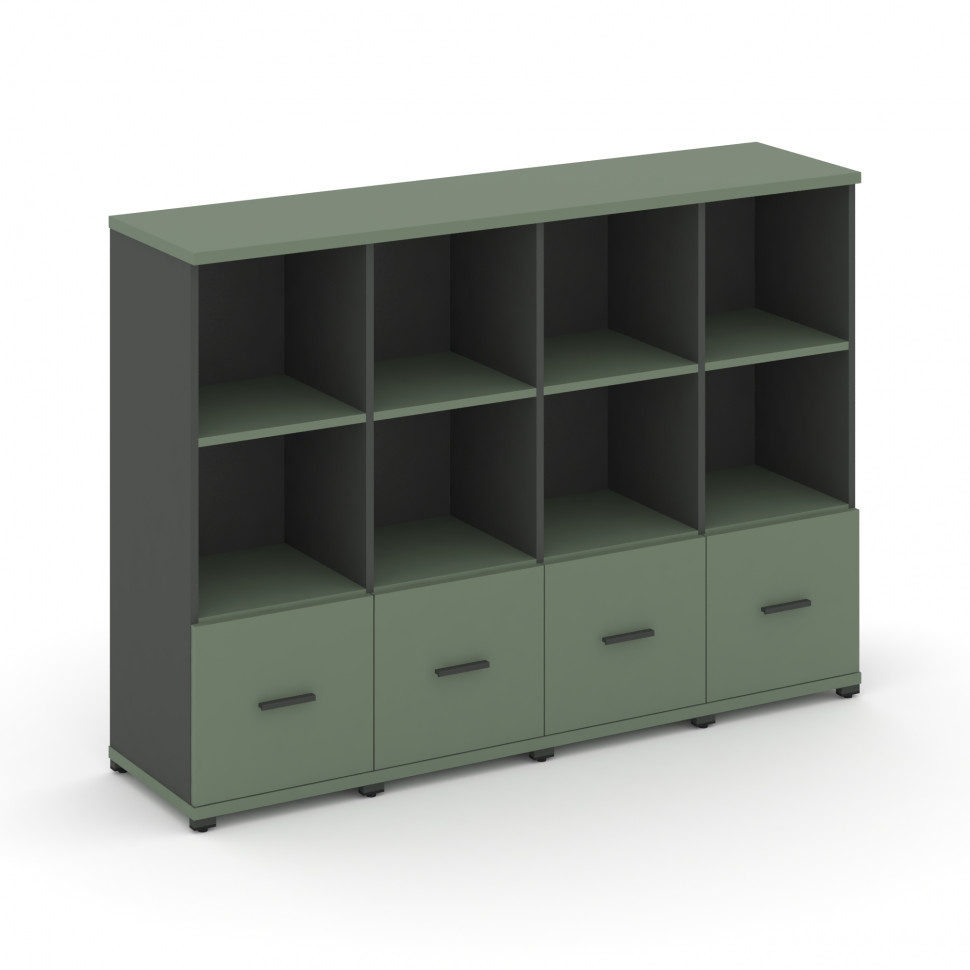 Concept Шкаф 4 узкие секции, 3 ниши CN.STU-341 A Кобо/Антрацит/Металл Антрацит 1668*420*1186