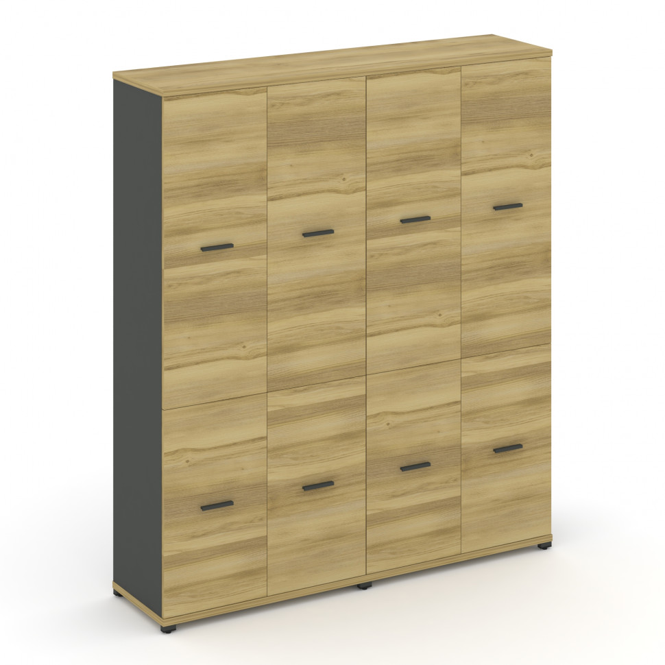 Concept Шкаф 2 широкие секции, 5 ниш CN.STS-522 A Дуб Винченцо/Антрацит/Металл Антрацит 1668*420*192