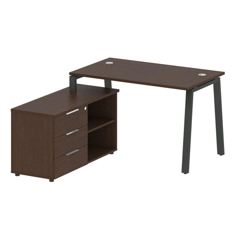 Metal System Рабочая станция с тумбой на А-образном м/к БА.РС-СТС-2.2 (L) Венге Цаво/Металл Антрацит Metal System Рабочая станция с тумбой на А-образном м/к БА.РС-СТС-2.2 (L) Венге Цаво/Металл Антрацит